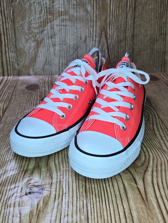 Converse Shoes - Converse Neon Orange Low Top Sneakers Women's 9 / Mens 7